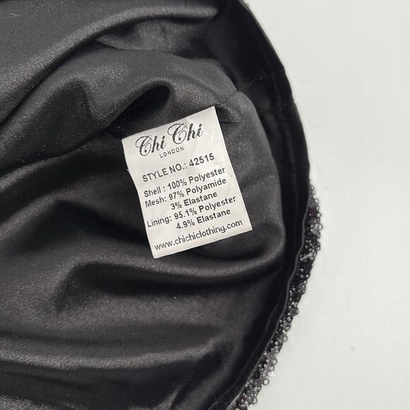 Chi Chi London Women’s Black Sequin Long Sleeve Mini Dress Stretch Size 4 New - Picture 8 of 13